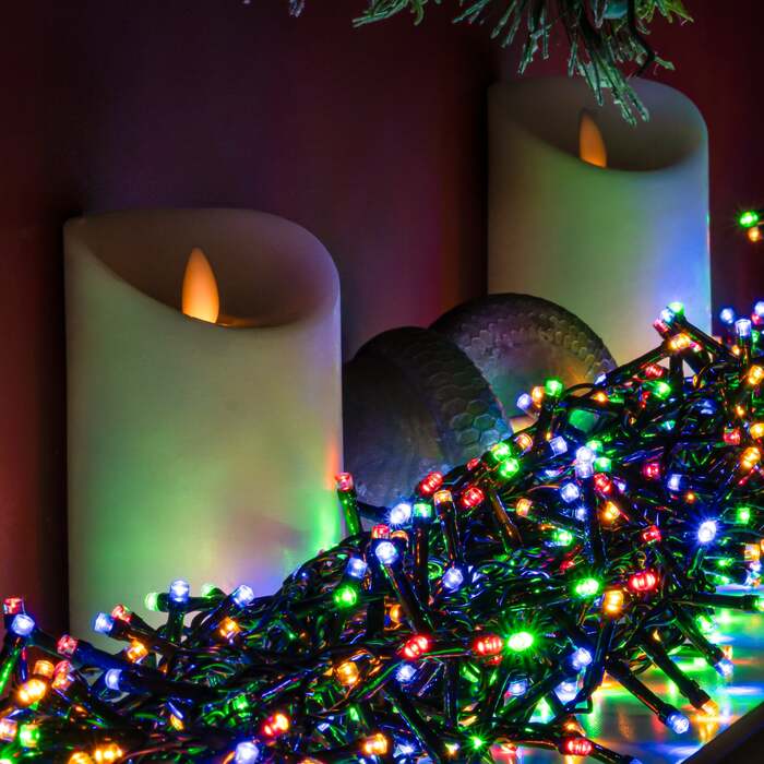 Multi-Coloured Ultra Bright LED Multi-Function Christmas Compact Lights - 1500