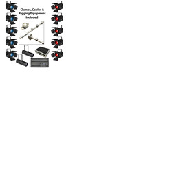Complete Stage Lighting Installation Package with Powered Lighting Bars, LED Fresnels & Profiles
