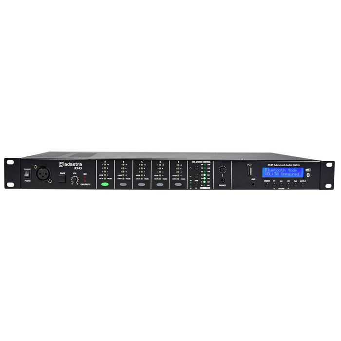 Audio Zone Matrix - 4 In x 5 Channel with Internal Bluetooth & Media Player