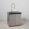Draco Grills Stainless Steel Double Large Sink Cabinet with Glass Washer and Granite Top