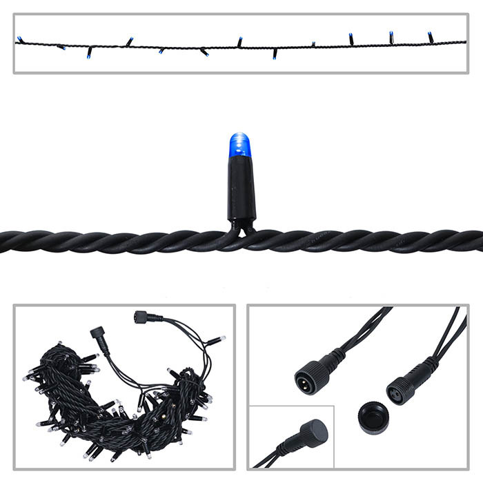 LED String Light Rubber Connectable Design in Blue - 20m