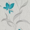 Fleur Textured Vinyl Wallpaper Teal Erismann 9730-18