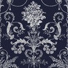Laura Ashley Josette Damask Wallpaper Midnight 113386