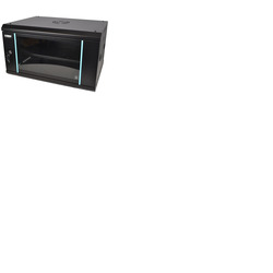 19" 6U Metal Rack Cabinet with Glass Door 450mm Deep Wall or Floor Mount