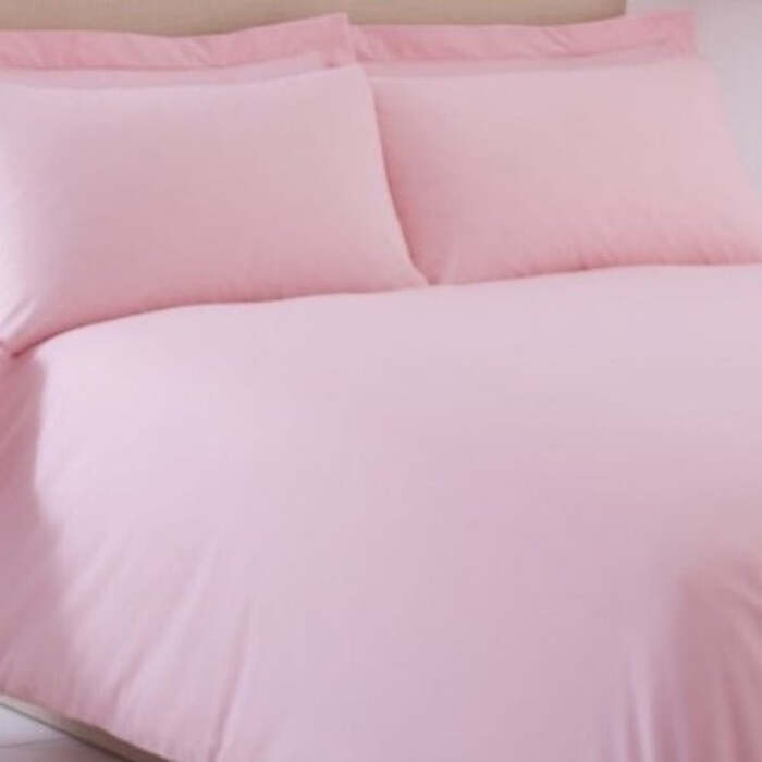 Polycotton Pink Slightly Marked - Extra Large Single Duvet Cover Set