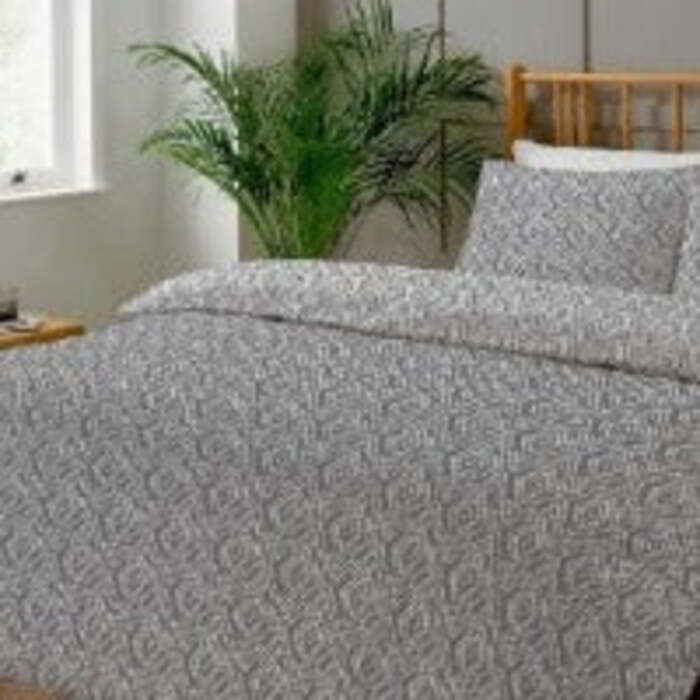 Student Bedding Set Single Pack- Patterns & Florals - Geo Diamond Grey