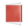 Bi-Office Lockable Felt Noticeboard Display Case 931 x 890mm (12 x A4) RED