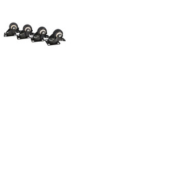 4x Castor Wheels Breaked Inc Fixings for Cobra Case Metal Racks - Pack of 4