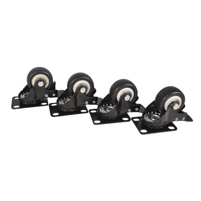 4x Castor Wheels Breaked Inc Fixings for Cobra Case Metal Racks - Pack of 4