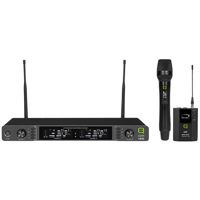 UHF Dual Channel Diversity Handheld and Beltpack Wireless System - 863-865MHz