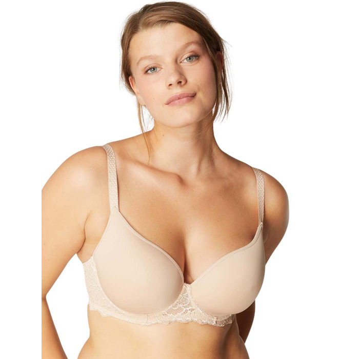 Simone Perele Caresse Spacer Plunge Bra - Peau Rosee - 34D