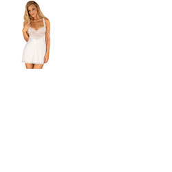 Obsessive Amor Blanco Chemise and Thong Set