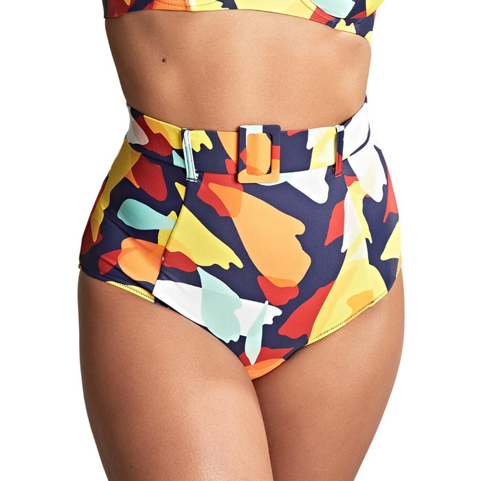 Panache High Waist Belted Bikini Brief - Puglia Print - XS - 8