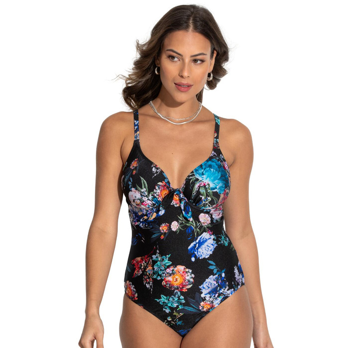 Pour Moi Lisbon Swimsuit - Black Floral - 32D
