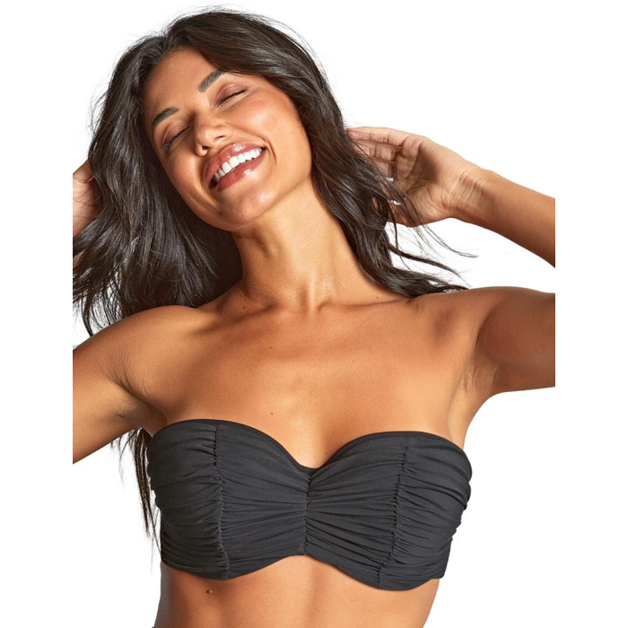 Panache Tulle Margot Bandeau Bikini Top - Black - 36J