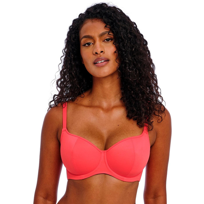Freya Jewel Cove Underwired Sweetheart Bikini Top - Plain Sunset - 40DD