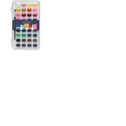 ARTME Watercolour Paint Cakes 36 Colours with a Brush - Artist Palettes kit box