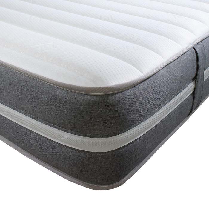 Starlight Beds™ European 9" Deep Grey & White Memory Foam and Pocket Spring Mattress - 2ft6 Small Single Mattress (75cm by 190cm)