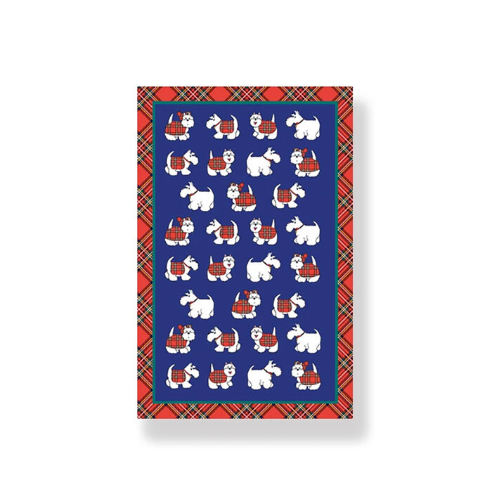 Tartan Terrier Cotton Tea Towel