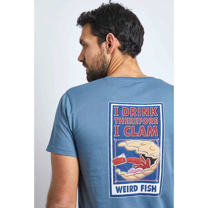 Weird Fish I Clam Organic Cotton Artist T-Shirt Mirage Blue S