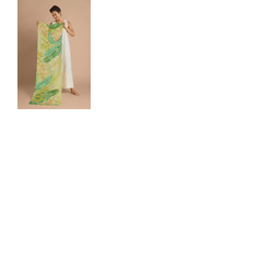 Powder Delicate Tropics Sage Linen Scarf