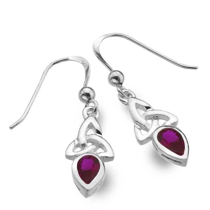 Sea Gems Celtic Trinity Ruby Earrings