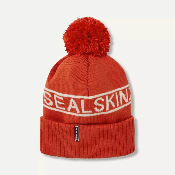 Sealskinz Heacham Cold Weather Icon Bobble Hat Orange L/XL