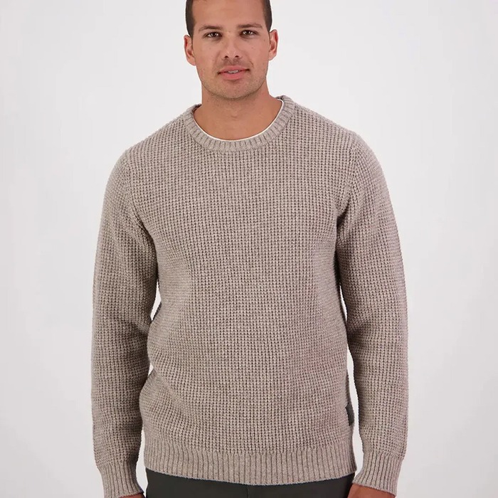 Swanndri Men's Fistral Waffle Knit Fleece Taupe M