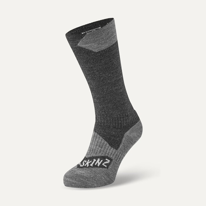 Sealskinz Raynham Waterproof All Weather Mid Length Sock Black/Grey Marl S