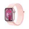 Apple Watch Series 9 GPS, 41mm Pink Aluminium Case Light Pink Sport Loop - MR953QA/A