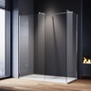 ELEGANT Walk in Shower Enclosure Wet Room Shower Screen Panel 1900 Height 8mm Easy Clean Glass with Support Bar 1000x700mm