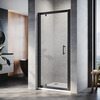 ELEGANT 900mm Black Pivot Hinge Shower Enclosure 6mm Glass Reversible Cubicle Door