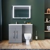 ELEGANT 1100mm Left Hand High Matt Grey Vanity Unit & Back to Wall Toilet Unit with D-Shape Toilet & Basin