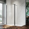 ELEGANT Black Fittings 1000mm Clear Easy Clean Walk-In Shower Screen With Return Panel Wet Room Screen