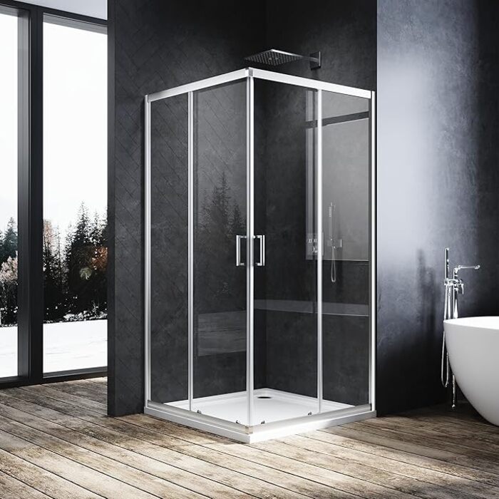 ELEGANT 760 x 760 mm Sliding Door Shower Enclosure 5mm Toughened Glass