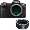Canon EOS R5 C Mirrorless Cinema Camera with EF-EOS R mount adapter