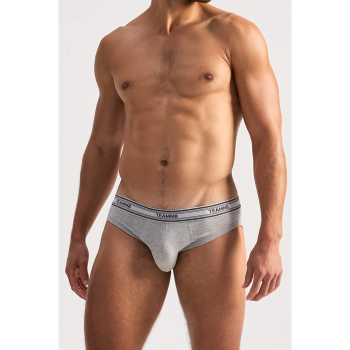 TEAMM8 Cotton Classic Brief - Grey Marl