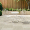 Antique White Leaf Design Rustic Metal Garden Bistro Set