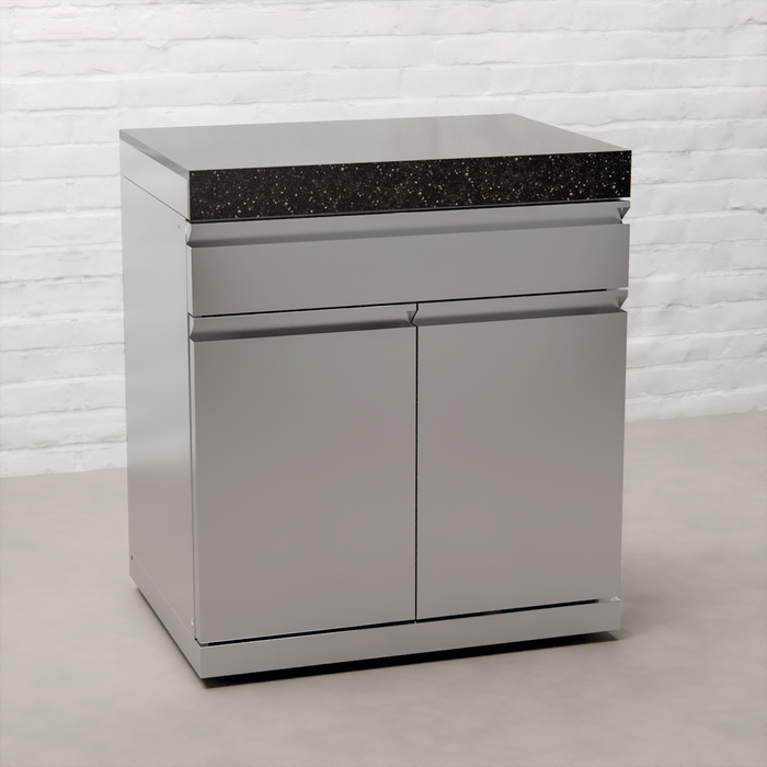 Draco Grills Outdoor Kitchen Stainless Steel Single Drawer and Double Door Cabinet with Granite Top, Early February 2026