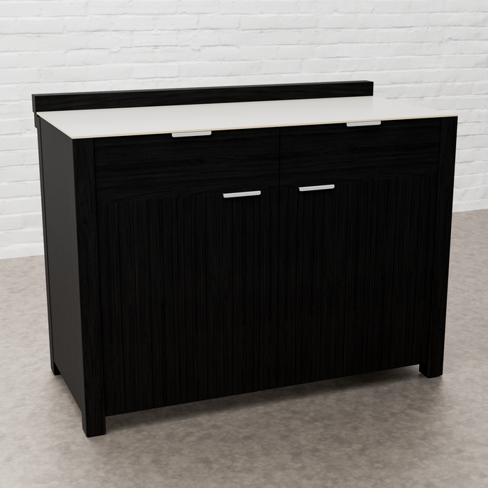 Draco Grills Teak Carbon Line Modular Outdoor Kitchen Double Door Cabinet with Ceramic Top