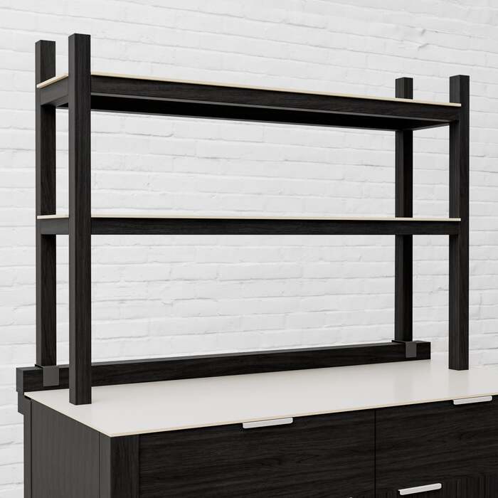 Draco Grills Teak Carbon Line Modular Outdoor Kitchen Add on Double Shelf
