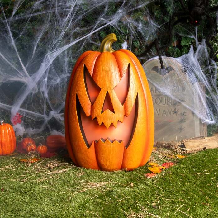 69cm Halloween Pumpkin Ornament with Warm White LED Lights