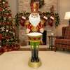 4. 5ft Large Traditional Christmas Nutcracker Santa Drummer Red with LED Lights