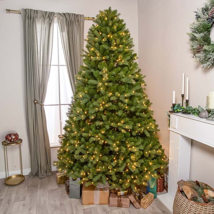 Clarendon Artificial Pre-Lit PE Christmas Tree 6. 5FT, 7. 5FT, 7. 5ft (2. 3m)