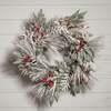 The Christmas Centre Jack Frost 26in (66cm) Prelit Christmas Wreath with Warm White Battery Operated LED Lights