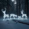 Outdoor Light Up Acrylic Christmas Reindeer Large Family Set