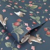Bunnies & Berries Wallpaper Navy Holden 14142