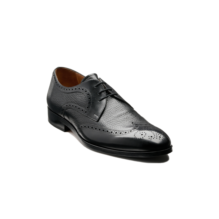 Salcombe – Black Calf / Black Deer Skin, 13 / G / Rubber Sole