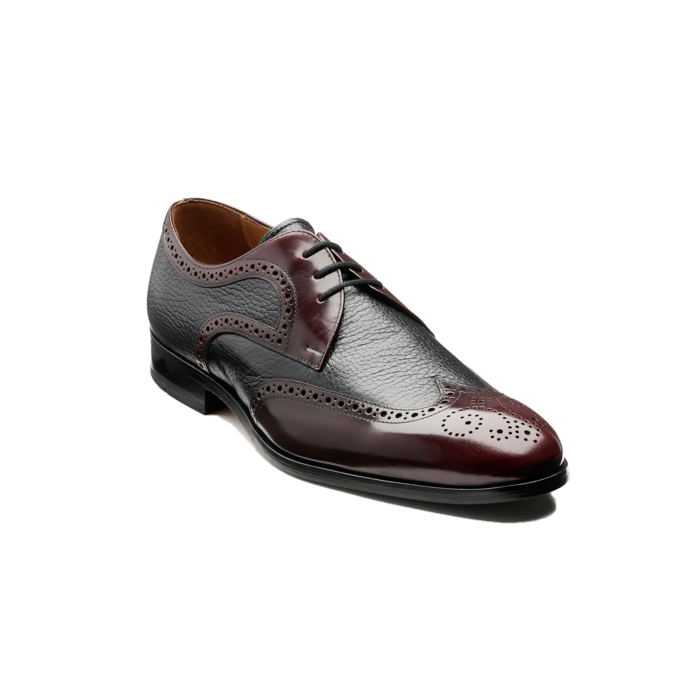 Salcombe – Burgundy Hi-Shine / Black Deer Skin