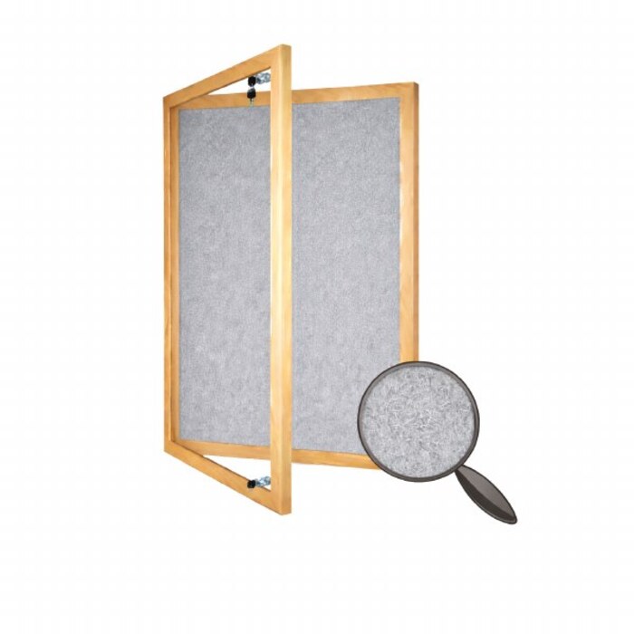 Hardwood Framed Lockable PET Noticeboard